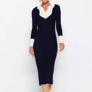 NWT Contempo By Penningtons Elegant Gray and White Women's Dress Size X